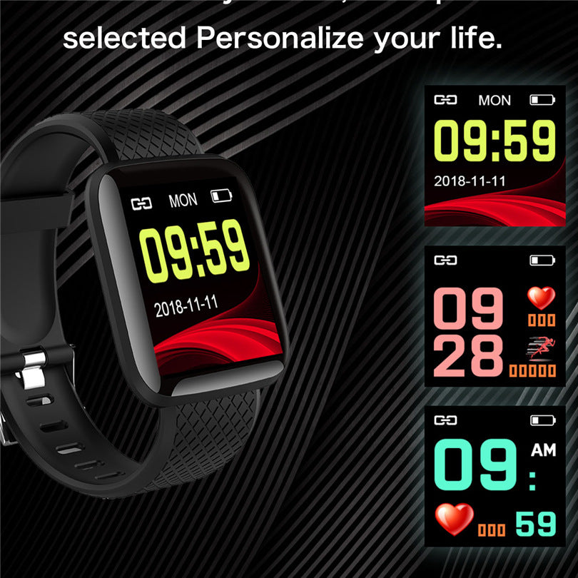 116Plus Color Screen Smart Bracelet with Heart Rate Blood Pressure Sleep Monitor