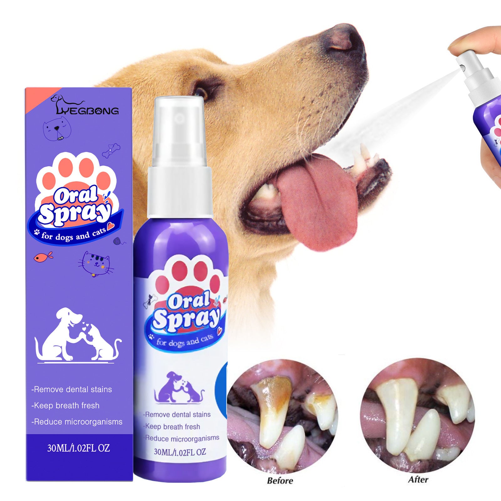 Pet Dental Care Breath Freshener Spray