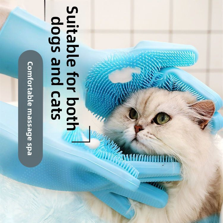 Pet Silicone Bath and Grooming Gloves