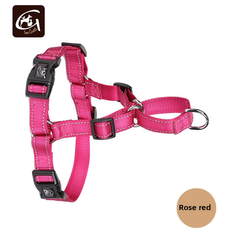 Reflective nylon anti-bullying chest strap for pets, pet chest and back harness