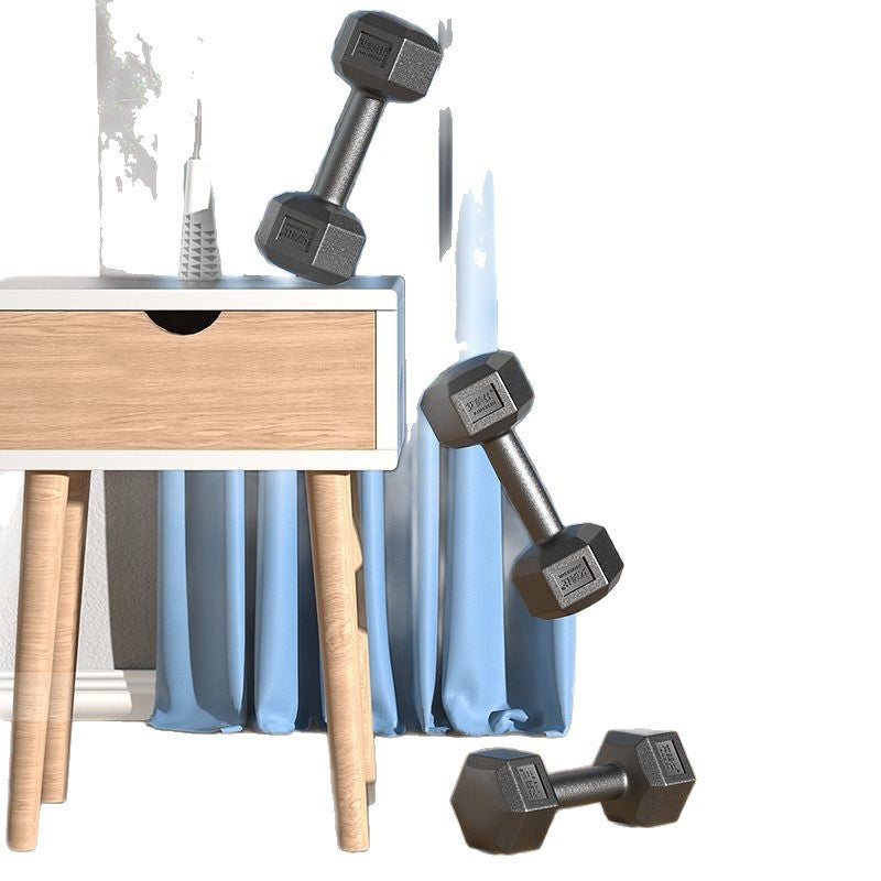 Hexagonal Cement Dumbbells for Home Fitness