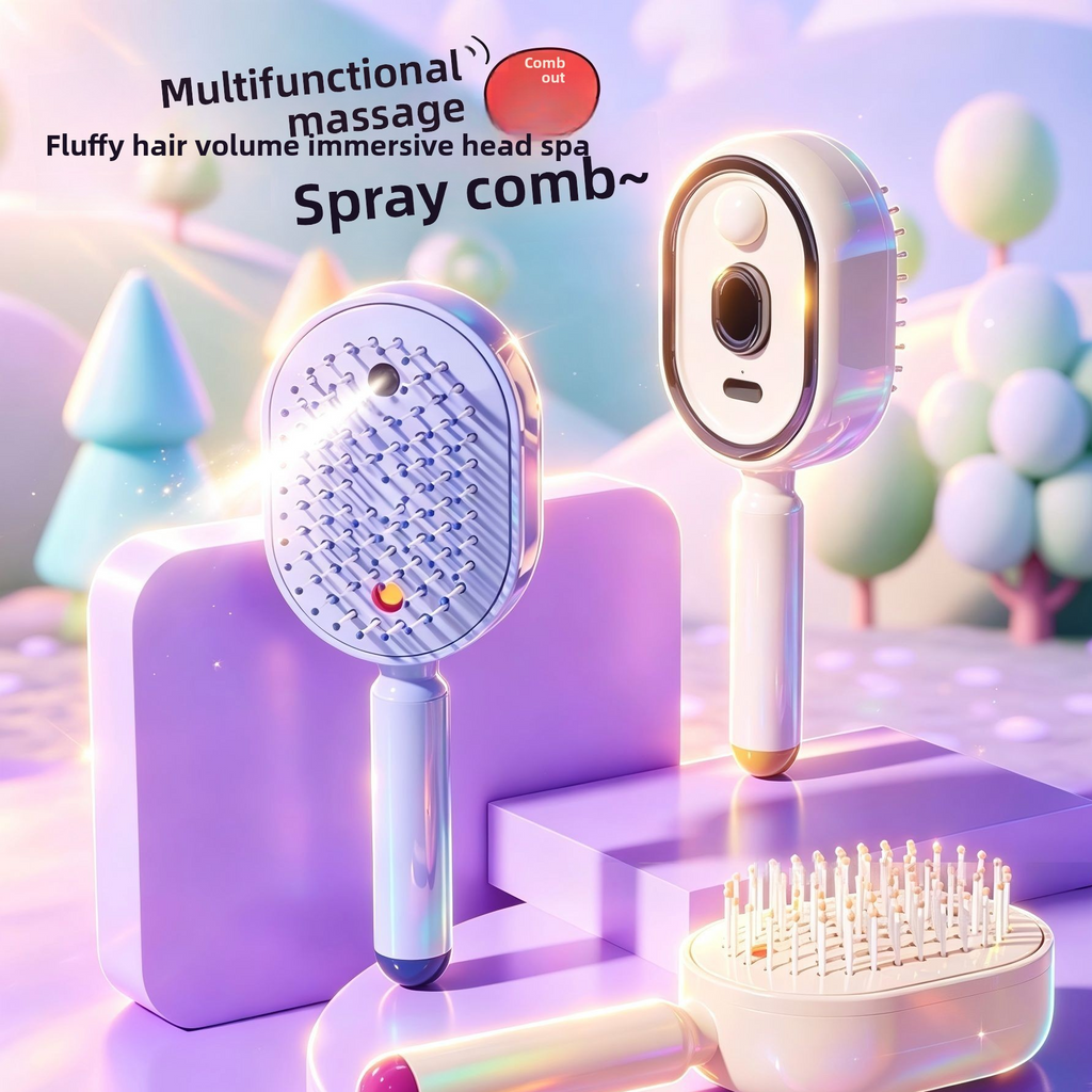 Electric Air Cushion Massage Hair Comb with Oil Mist