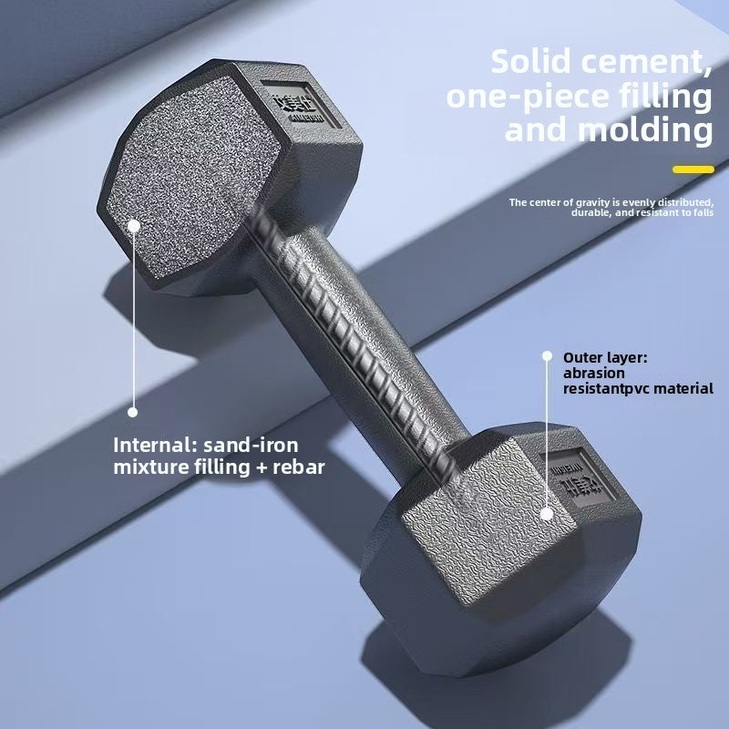 Hexagonal Cement Dumbbells for Home Fitness