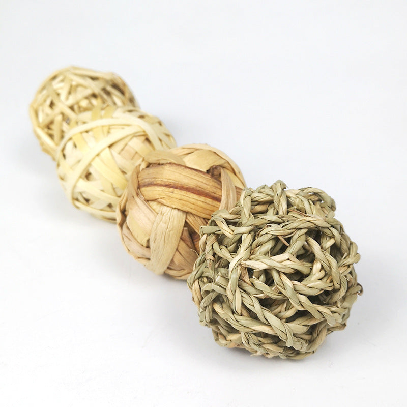 Handmade Grass Chew Balls for Small Pets