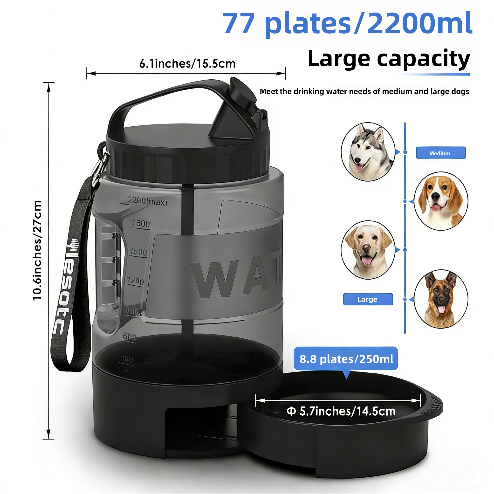 Large Capacity Drinking Water Bottle for Large Pets